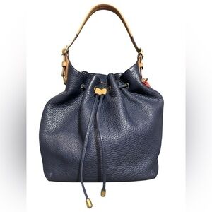 COACH Legacy Drawstring Handbag in Soft Pebbled Leather Midnight/Brass # 25306